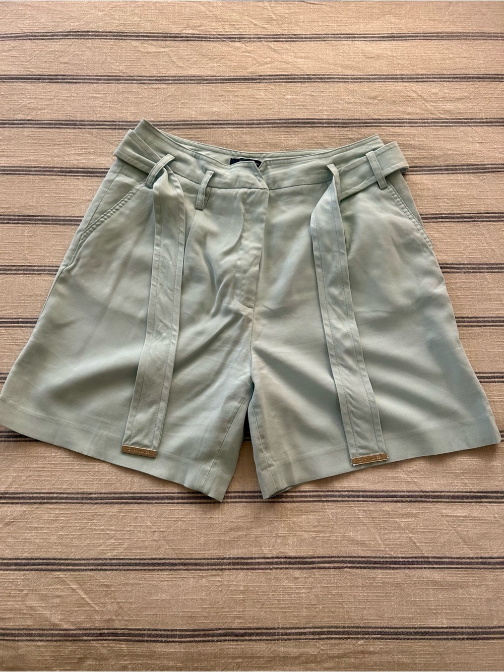 Tommy Hilfiger Light Sage Green High Waist Shorts